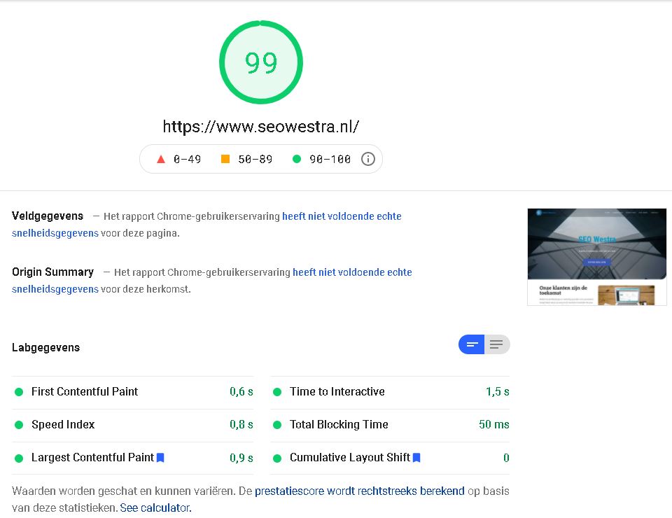 Snelheid optimalisatie